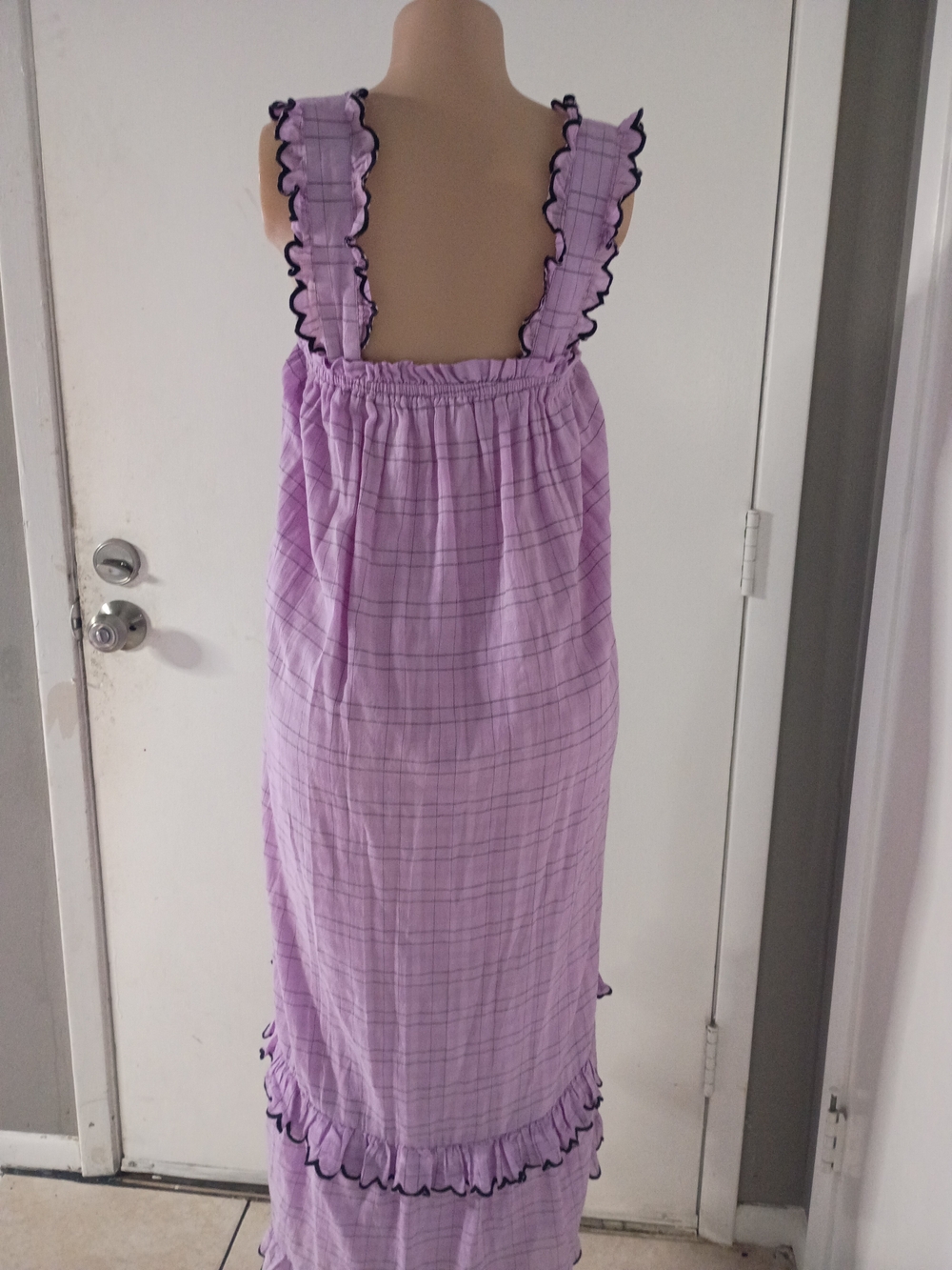 Lavender Ruffle-Trim Maxi Dress - Picture 5 of 7